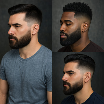 Fade Haircut with Beard