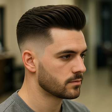 Low Fade with Pompadour