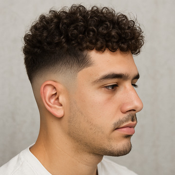 Mid Fade Haircut for Curly Hair