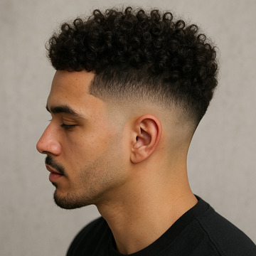Bald fade + curly top