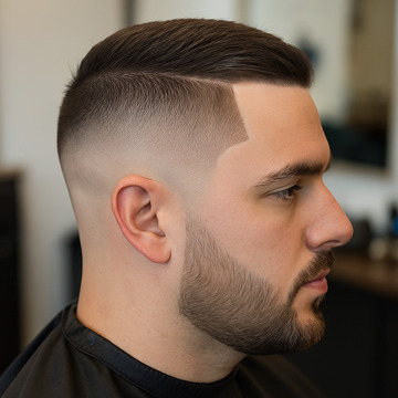 Bald fade + hard part