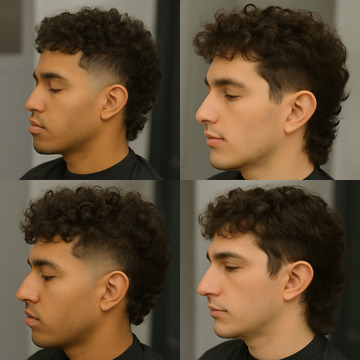 Burst Fade Haircut for Curly Hair