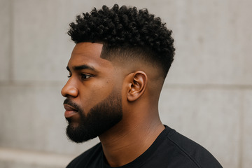 Curly Fade Haircut Black Guy
