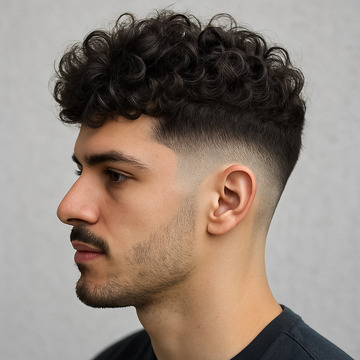 medium fade haircut curly hair