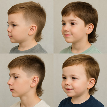 Fade Haircut Cute Little Boy Mullet 