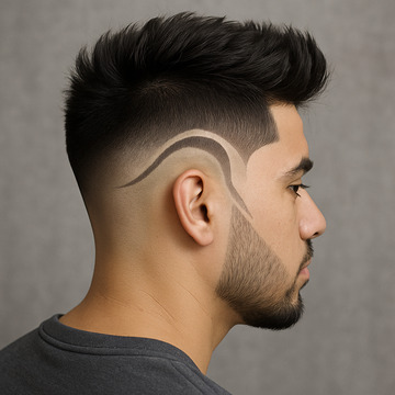 Fade Haircut with Hair Design