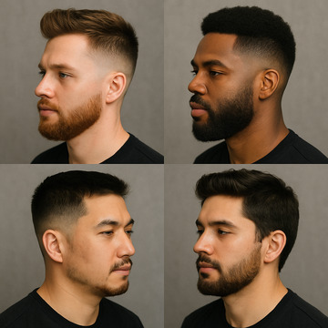 Fade Short Haircut With Beard