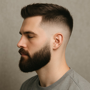 Fade haircut with Beard