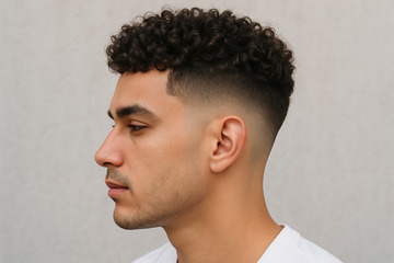 High Fade Haircut Curly Hair
