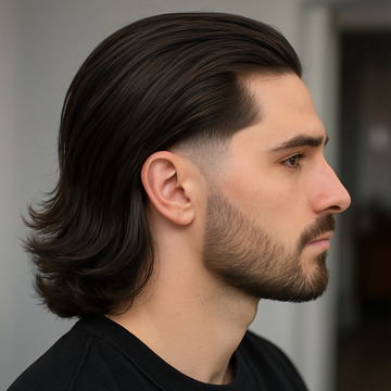 Low Taper Fade Haircut Long Hair