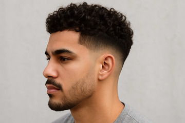Medium Curly Fade Haircut