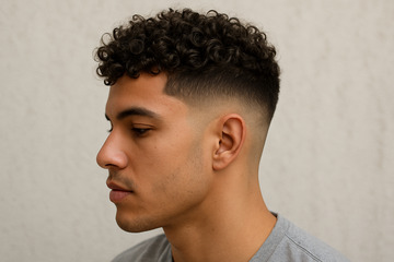 Mid Fade Haircut Curly Hair