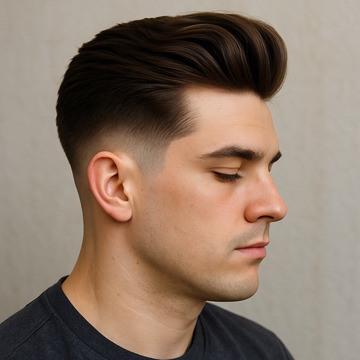Pompadour Medium Taper Fade Haircut