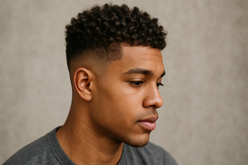Short Curly Fade Haircut