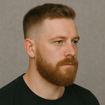 Short Fade Haircut with Beard