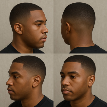 Short Hair Low Fade Haircut for Black Men