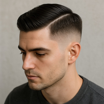 Side Part Medium Fade Haircut