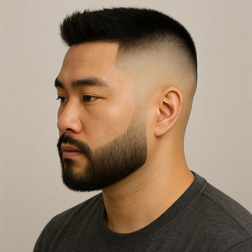 Skin Fade Haircut with Beard