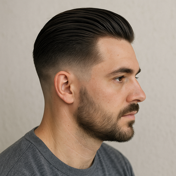 Slick Back Medium Fade Haircut