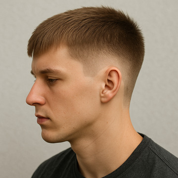 Straight Hair Burst Fade Haircut