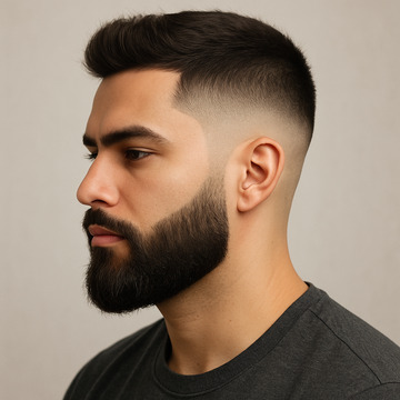 Taper Fade Haircut with Beard