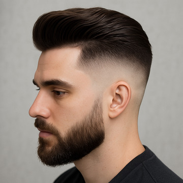 bald fade haircut pompadour