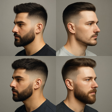fade haircut with beard